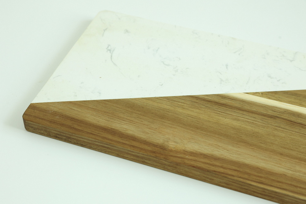 White Marble Wood Board for Food and Cheese