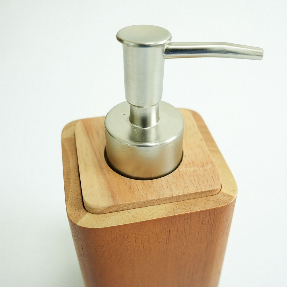 Decorative Custom Manual Press Wooden Soap Dispenser for Bathroom and Hotel