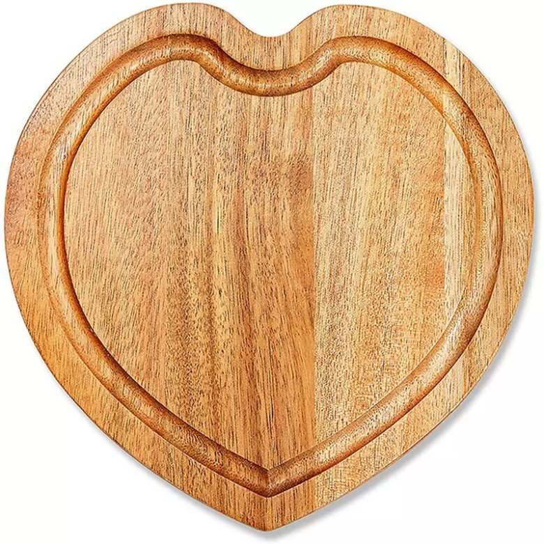 Heart Shape Wooden Cheese Board Set Acacia Wood Cheese Serving Board with Cheese Knife