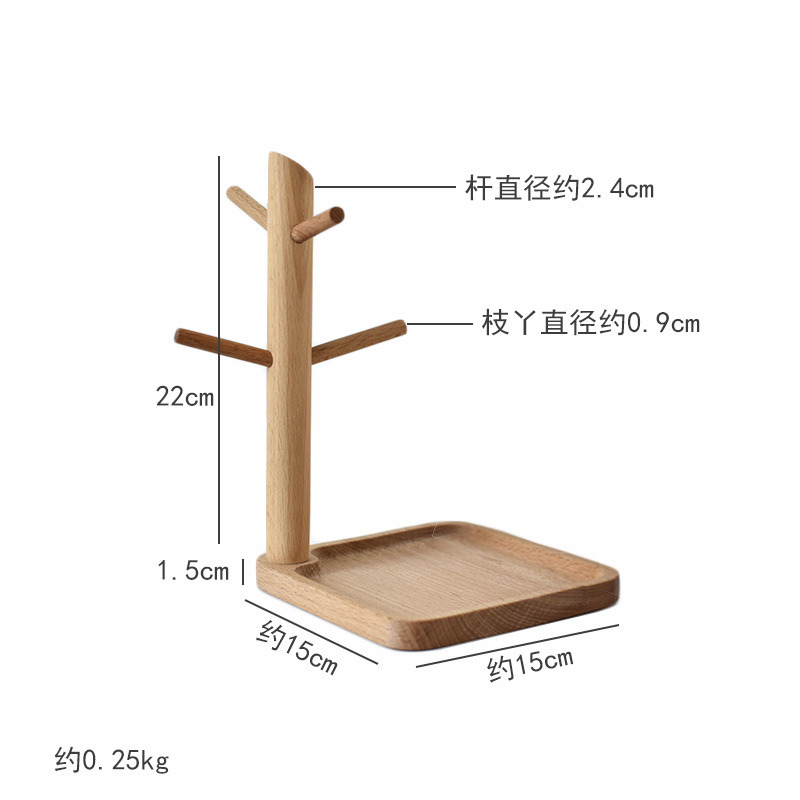 Solid Wood Entrance Porch Hanging Key Rack Desktop Wooden Jewelry Rack Display Rack Jewelry Storage Rack