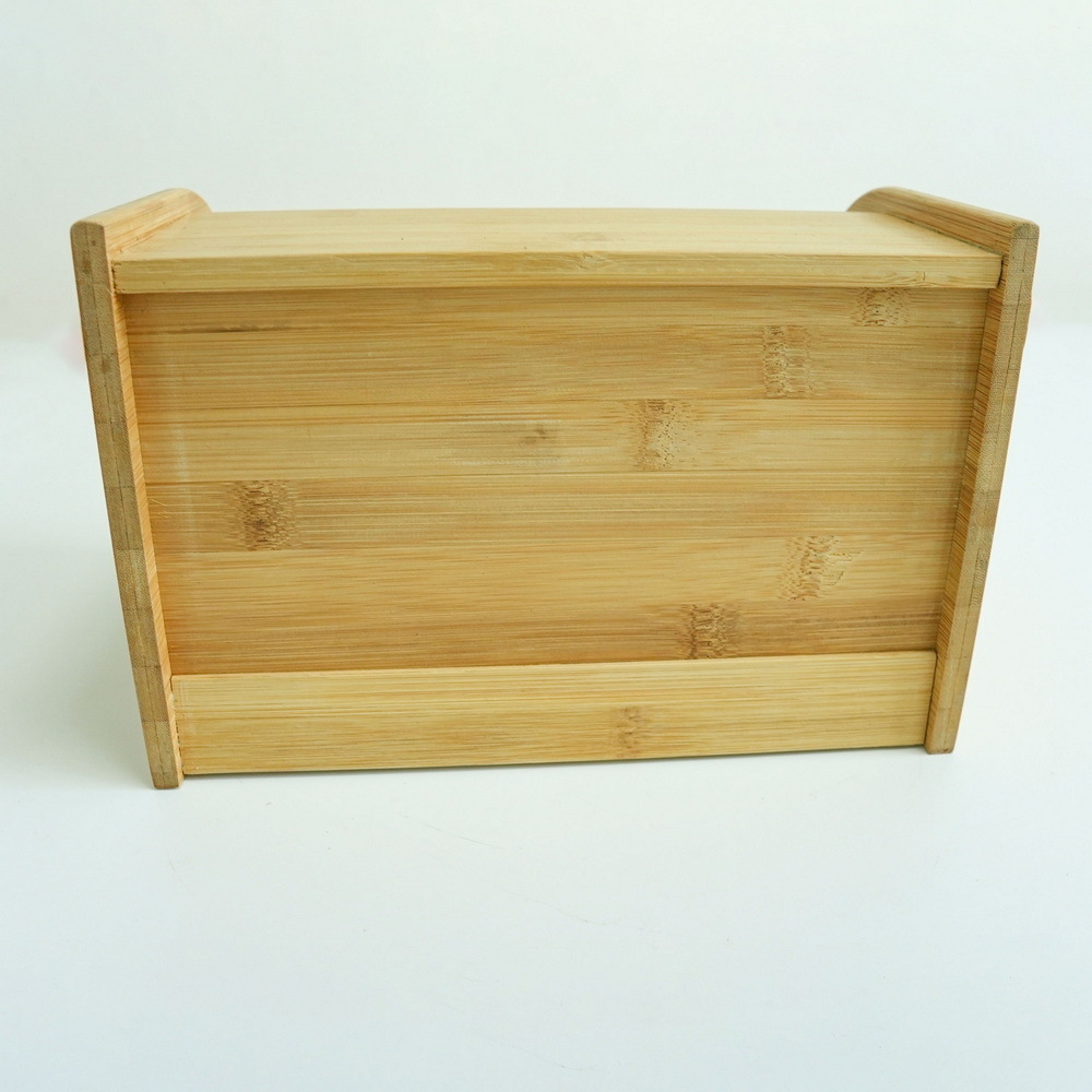 Bamboo Roll Top Bamboo Bread Box Wood Bread Storage and Organizer for Kitchen Countertop