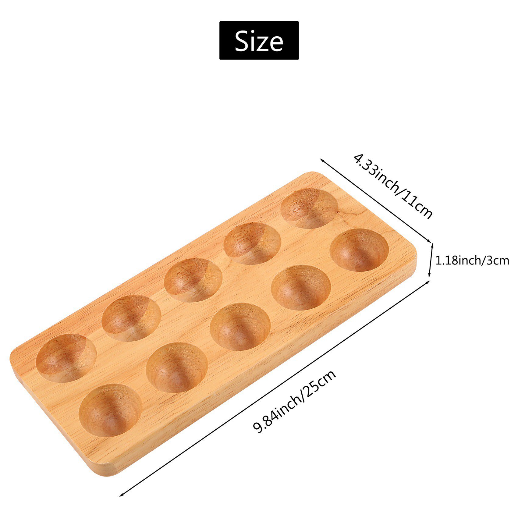 10 Holes Egg Tray Wooden Egg Holder for Eggs Usable in Kitchen Refrigerator