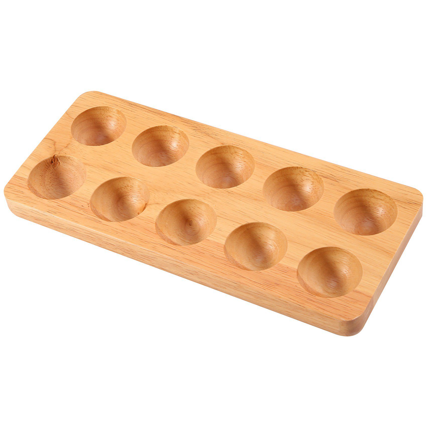 10 Holes Egg Tray Wooden Egg Holder for Eggs Usable in Kitchen Refrigerator
