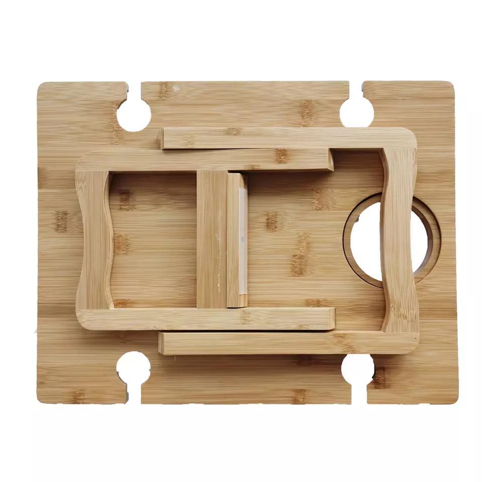 Folding Outdoor Bamboo Wine Table Snacks Cheese Board Wine Picnic Table with Wine and Bottle Holder