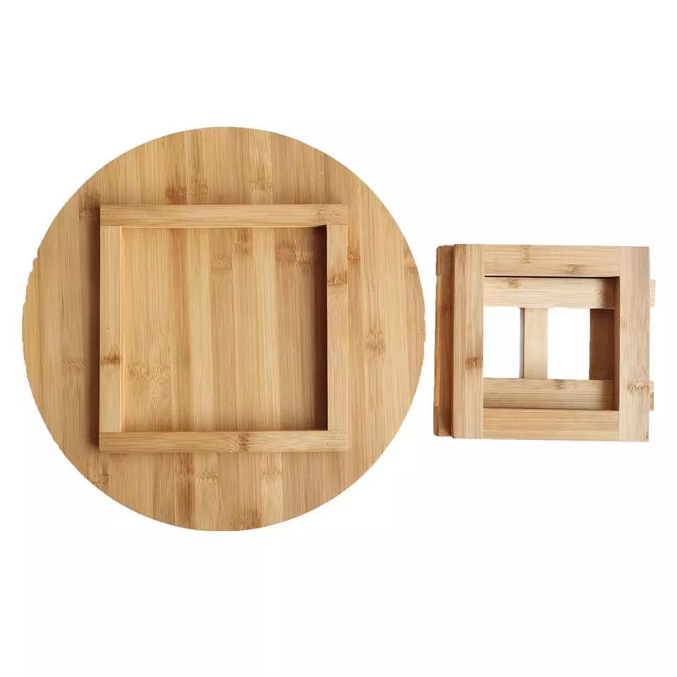 Portable Foldable Food Round Tray Outdoor Camping Table Picnic Table for 4-6 Persons