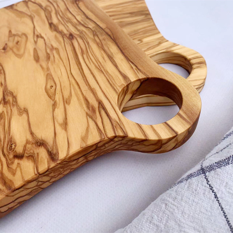 Rectangle Olive Wood Cutting Board Chopping Board Set of 2 for Kitchen