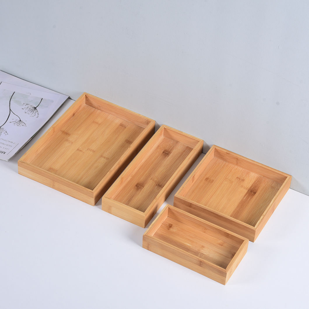 Multi-Use Varied Size Bamboo Drawer Organizer Set Bamboo Organizer Box for Office, Home, Kitchen, Bedroom