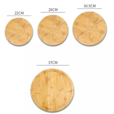 Round Shape Natural Bamboo Bread Pizza Cutting Board