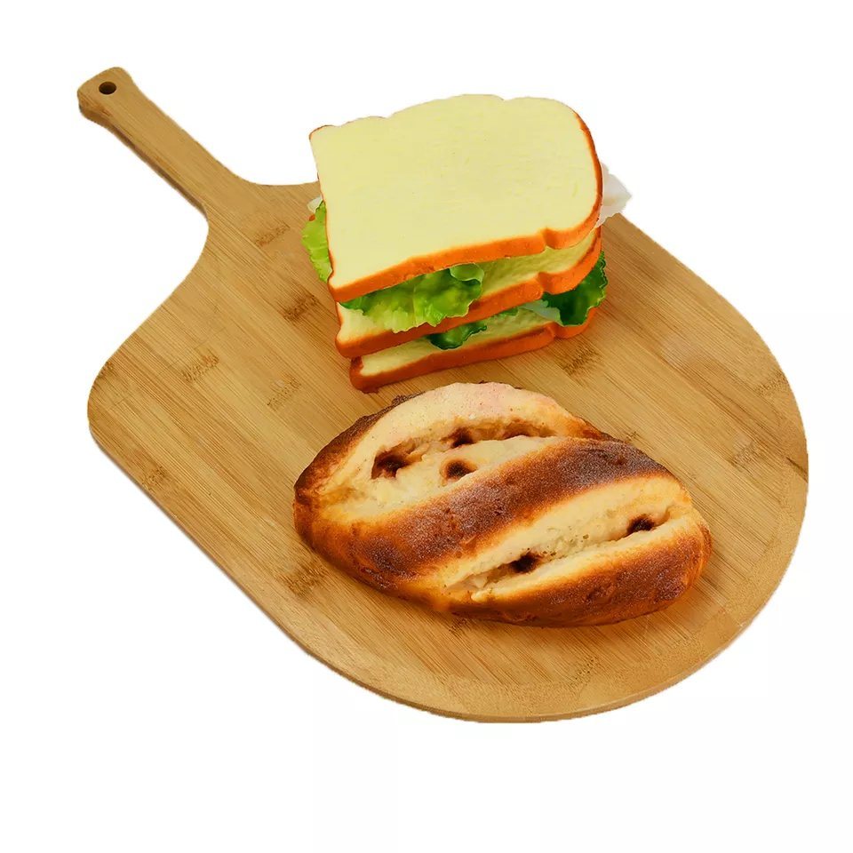 20 Inch Natural Bamboo Wooden Pizza Paddle with Long Wood Handle