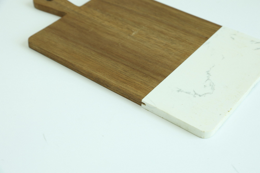 Paddle Shape Marble Wodoen Cheese Board Serving Board with Handle