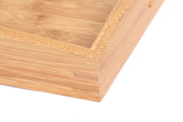 Bamboo Food Serving Tray Snack Tray with Handle for Home and Restaurant