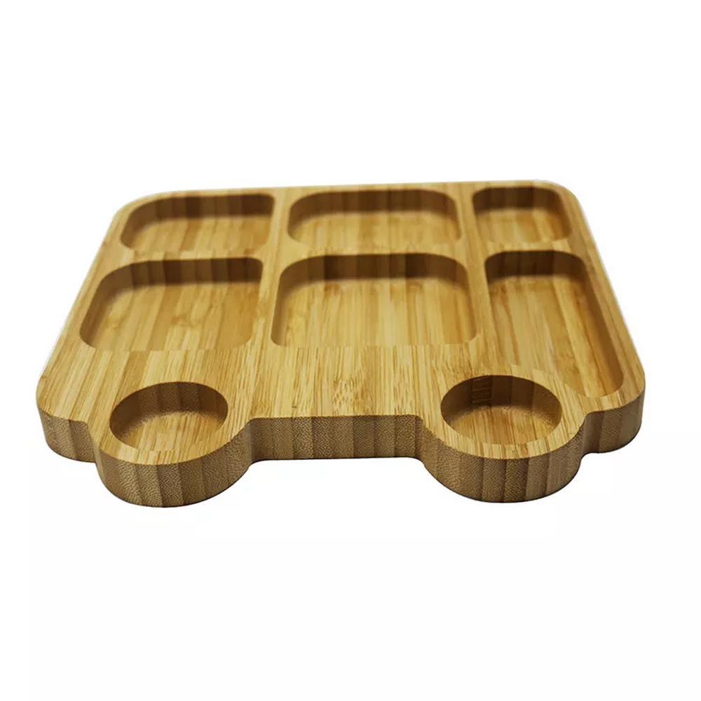 Car Shape Natural Bamboo Serving Plate Serving Tray for Food
