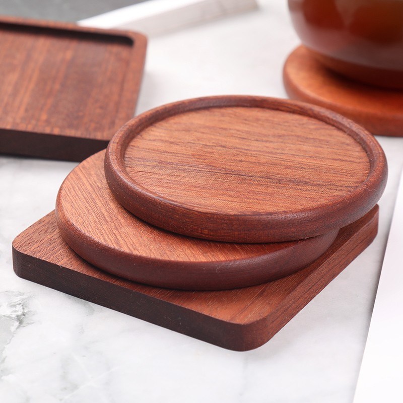 Heat Insulation Ebony Wood Coaster Bowl Mat Pot Mat Mat Wooden Table Mat Non-Slip Wooden Cup Holder