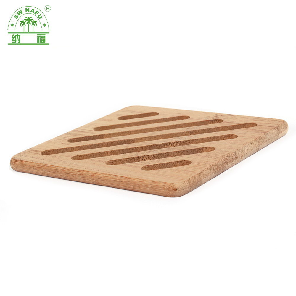 Natural Bamboo Heat-Resistant Non-Slip Hot Pot Pad Teapot Trivet Holder