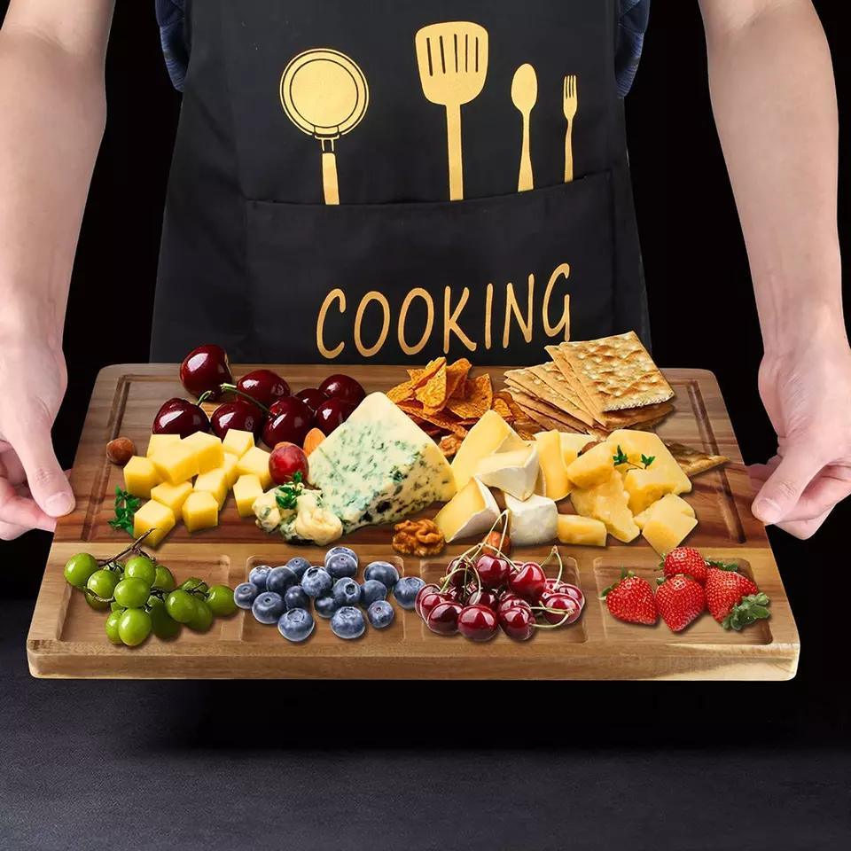 Luxury Custom Kitchen Wood Chopping Board Acacia Cutting Board with Containers