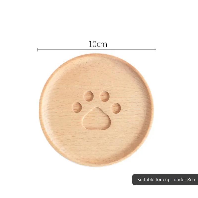 Round Shape Rubber Wood Cup Coasters for Drinking