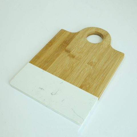 Marble and Wood Charcuterie Board Serving Board for Cheese / Cake / Bread