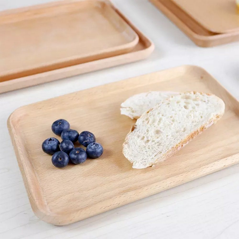 Modern Rectangle Beech Solid Wood Vegetables Bread Serving Tray