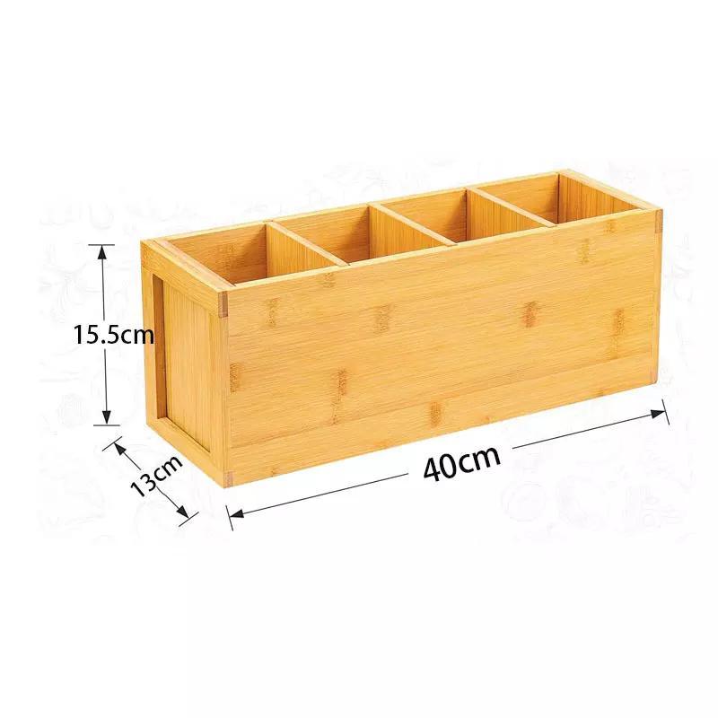 Kitchen Dining Table Spoon Storage Tray Bamboo Cutlery Tray Drawer Organizer