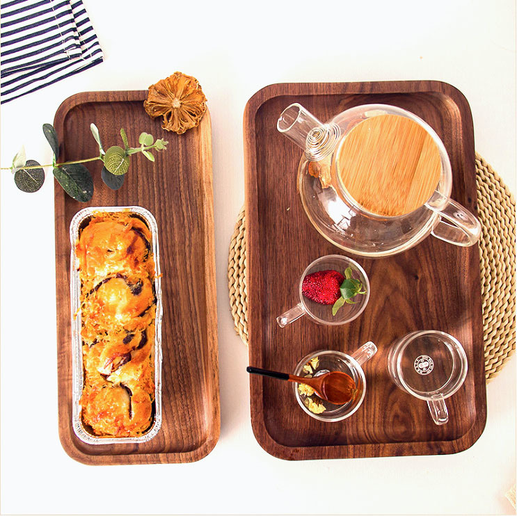Acacia Wood Rectangular and Round Dinner Plate From Fujian Factory