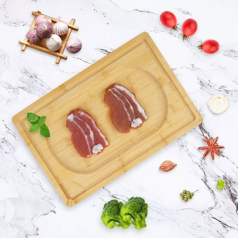 Turkey Carving Cutting Board with Drip Groove Large Bamboo Wood Board for Meat