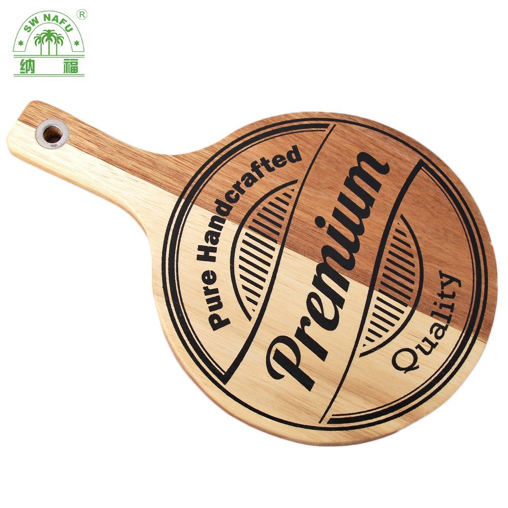 100% Organic and Natural Custom Logo Acacia Wood Pizza Cutting Board