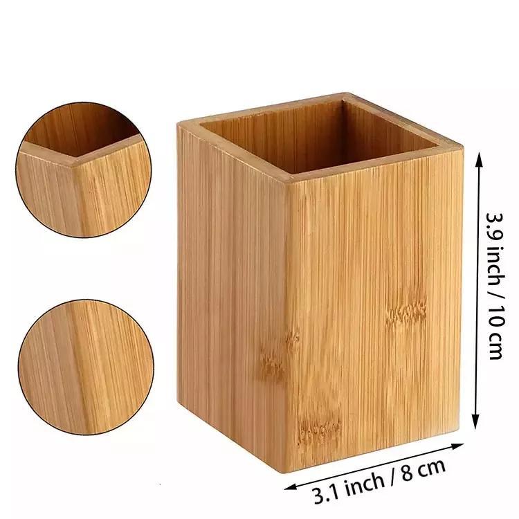 Bamboo Multi-Functional Pen Desk Organizer Holder for Desk