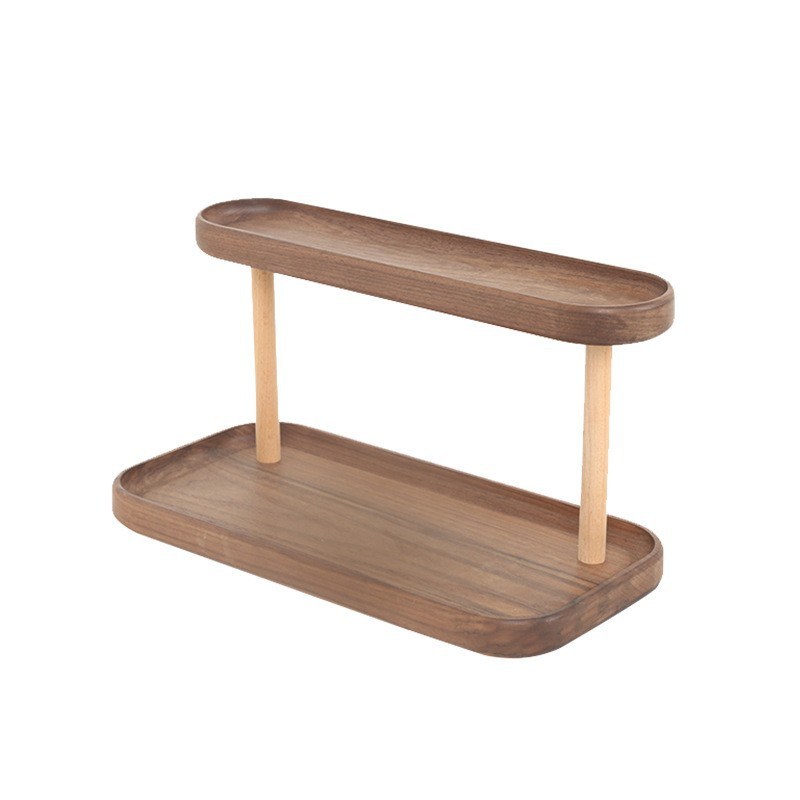 Home Desktop Tea Table Rack Cosmetic Storage Rack Office Desktop Handicraft Wooden Finishing Rack