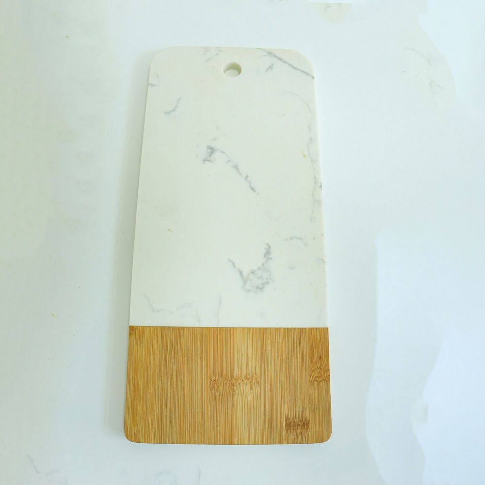 Rectangular Bamboo Marble Charcuterie Board Cheese Board