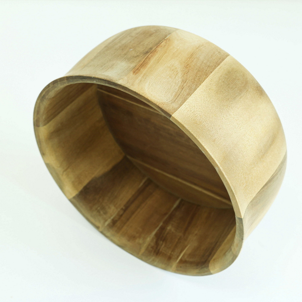 12′′ Large Round Shape Wood Salad Serving Bowls