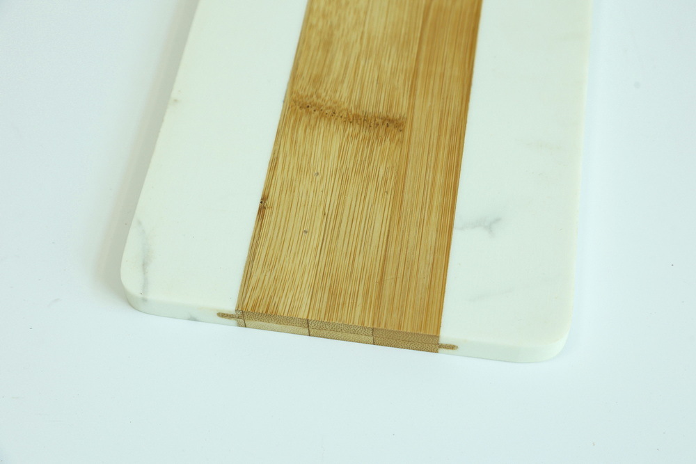 Marble and Wood Paddle Cheese Board Marble Serving Board with Handle