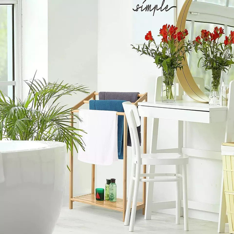 Factory Wholesale Bamboo Shelf 3 Tier Bamboo Shelf Towel Rack