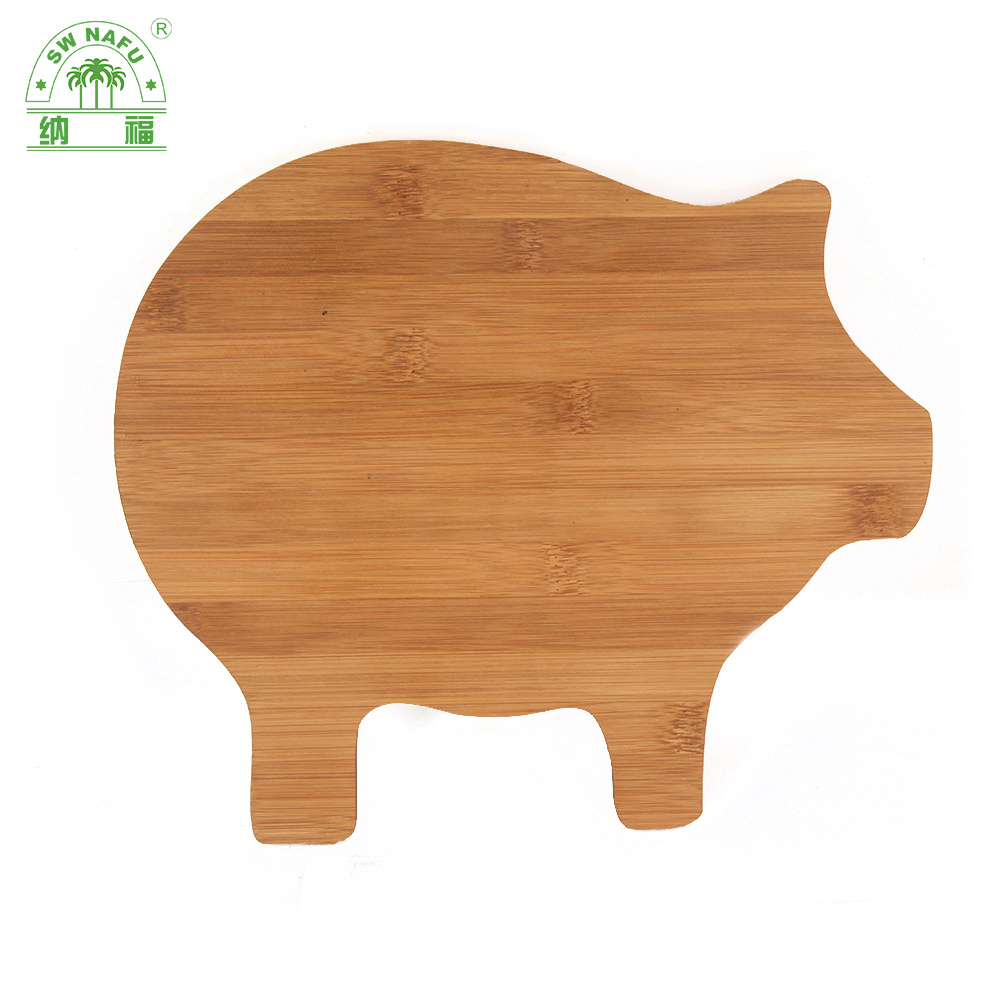 Custom Animal Shape Wooden Pig Shaped Bamboo Wood Cutting Board