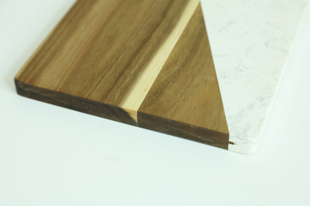 White Marble Wood Board for Food and Cheese