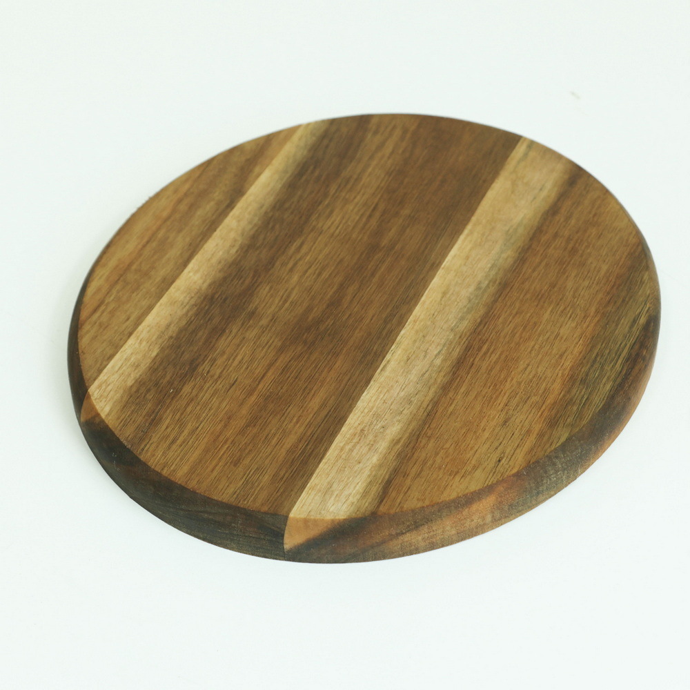 Custom Engraved Large Round Wood Plate Wooden Pizza Plate