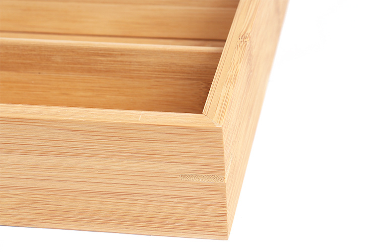 Bamboo Silverware Drawer Organizer Kitchen Utensil Holder and Cutlery Tray with Divider