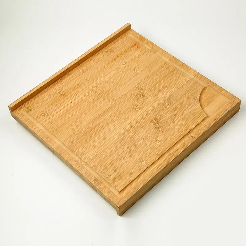 Large Size Z Shape Bamboo Wooden Cutting Board Chopping Blocks Butcher Block with Drip Groove for Kitchen