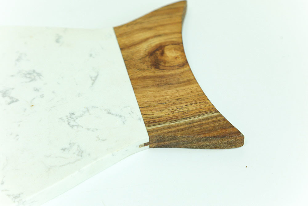 Two -Tone Fish Shape Marble Wood Cutting Board Cheese Board