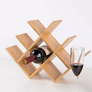 3-Layer Natural Bamboo Free Standing Countertop 8 Bottle Storage Red Wine Rack for Kitchen Tabletop