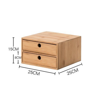Desktop Storage Wooden Box Bamboo and Wood Pull-out Home Office Drawer Desk Storage Cabinet Shelf Wooden Box