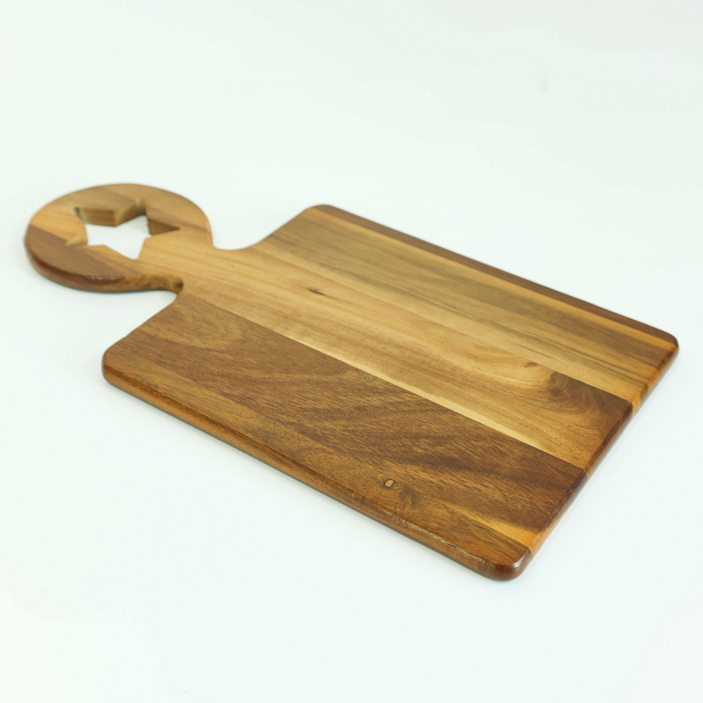 Paddle Shape Wood Chopping Serving Board for Kitchen with Handle