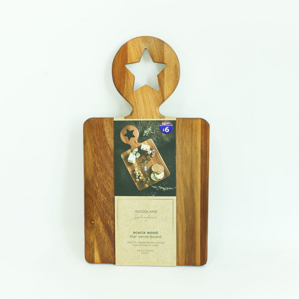 Paddle Shape Wood Chopping Serving Board for Kitchen with Handle