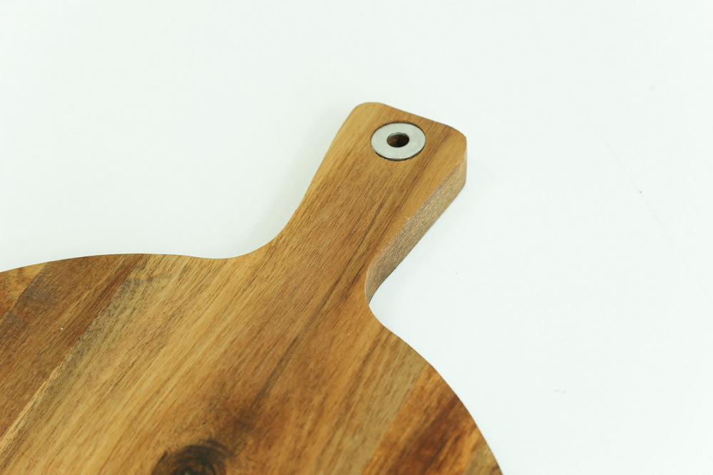 Engraved Large Round Wood Cutting Board with Custom Pattern