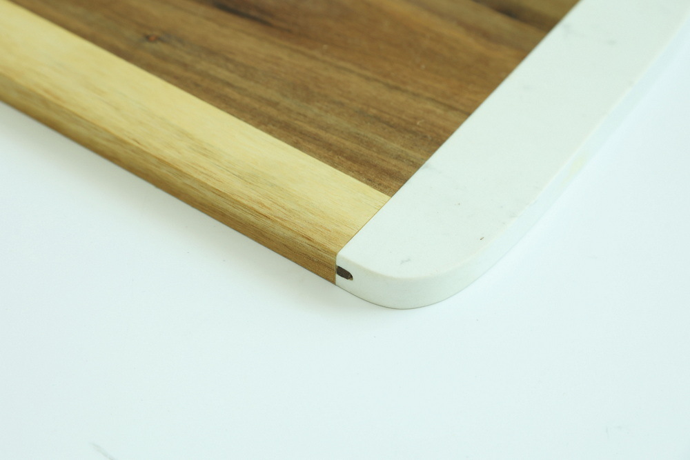 Rectangle Marble Chopping Board Marble and Wood Cheese Board Charcuterie Board