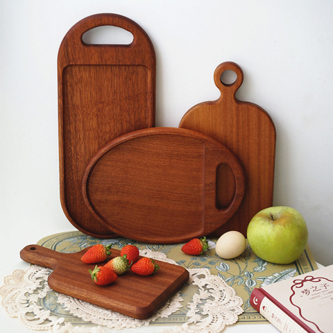 Long Ebony Wood Chopping Board Cutting Board with Hole
