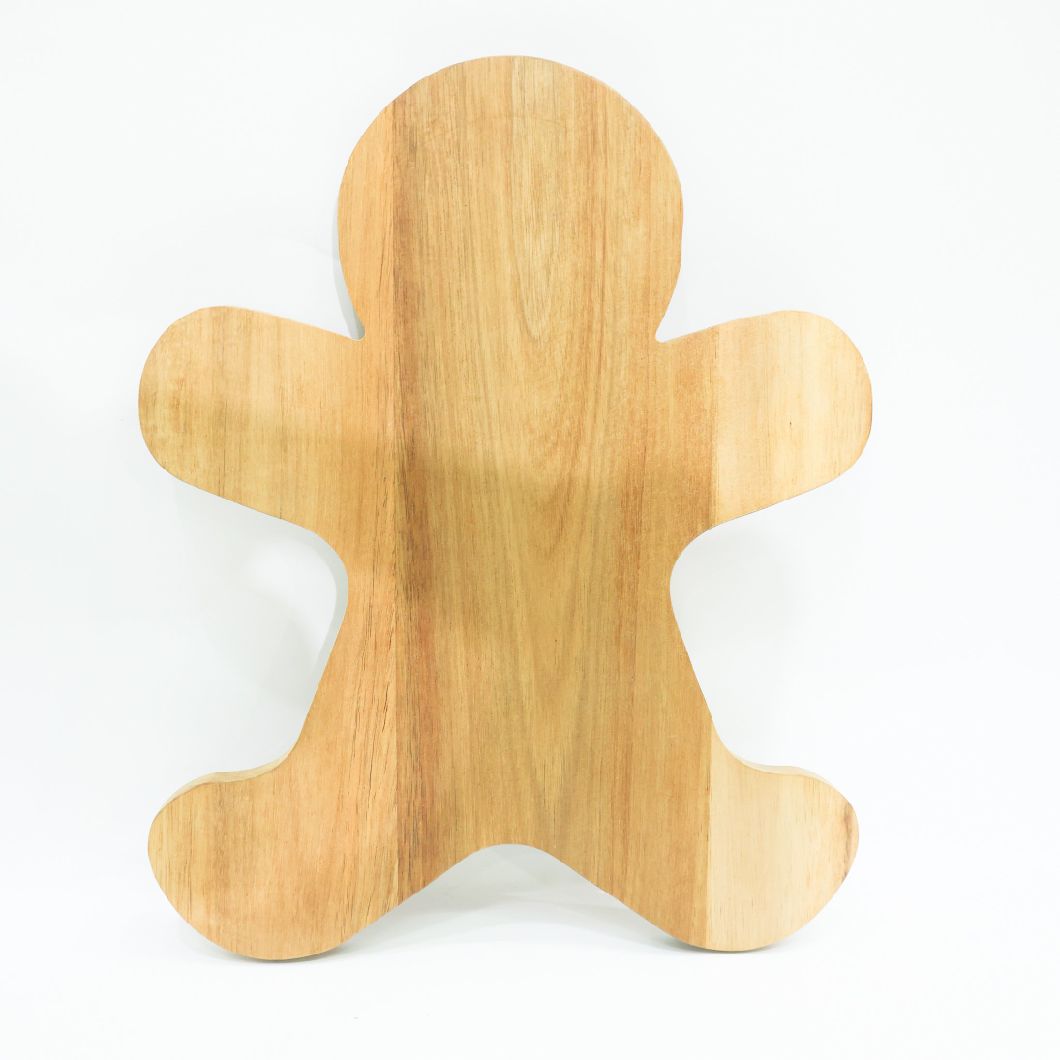 Custom Gingerbread Man Rubber Wood Cutting Board Cheese Board for Christmas for Gift
