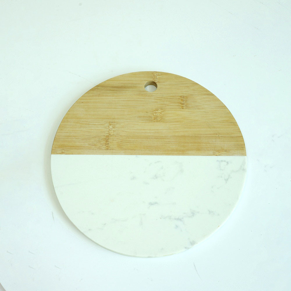 New Products Custom Made Round Bamboo and Marble Chopping Board