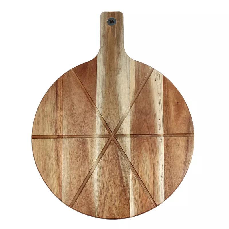 High Quality Wooden Cutting Board Custom Round Acacia Wood Pizza Board