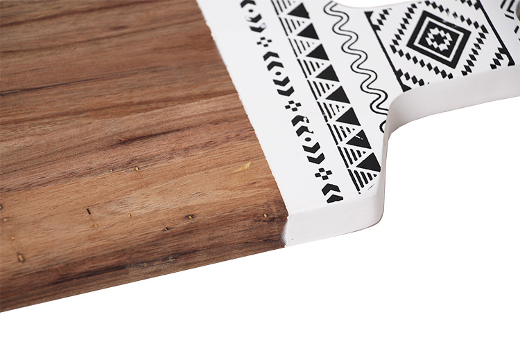 Custom Wood Cutting Board Serving Board with Color Painting and Silkprinting Pattern