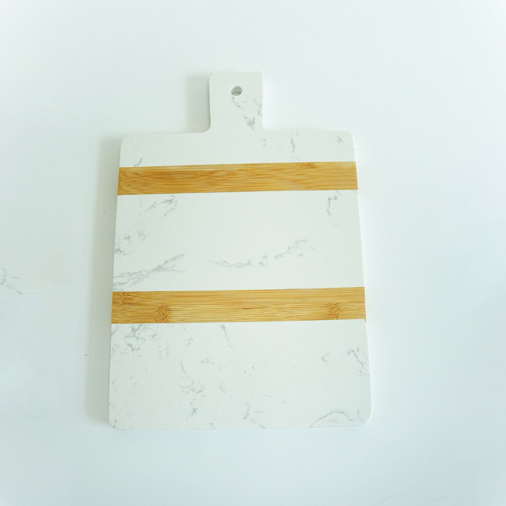 Paddle Shape White Marble Serving Board for Cheese / Charcuterie /Bread / Cake